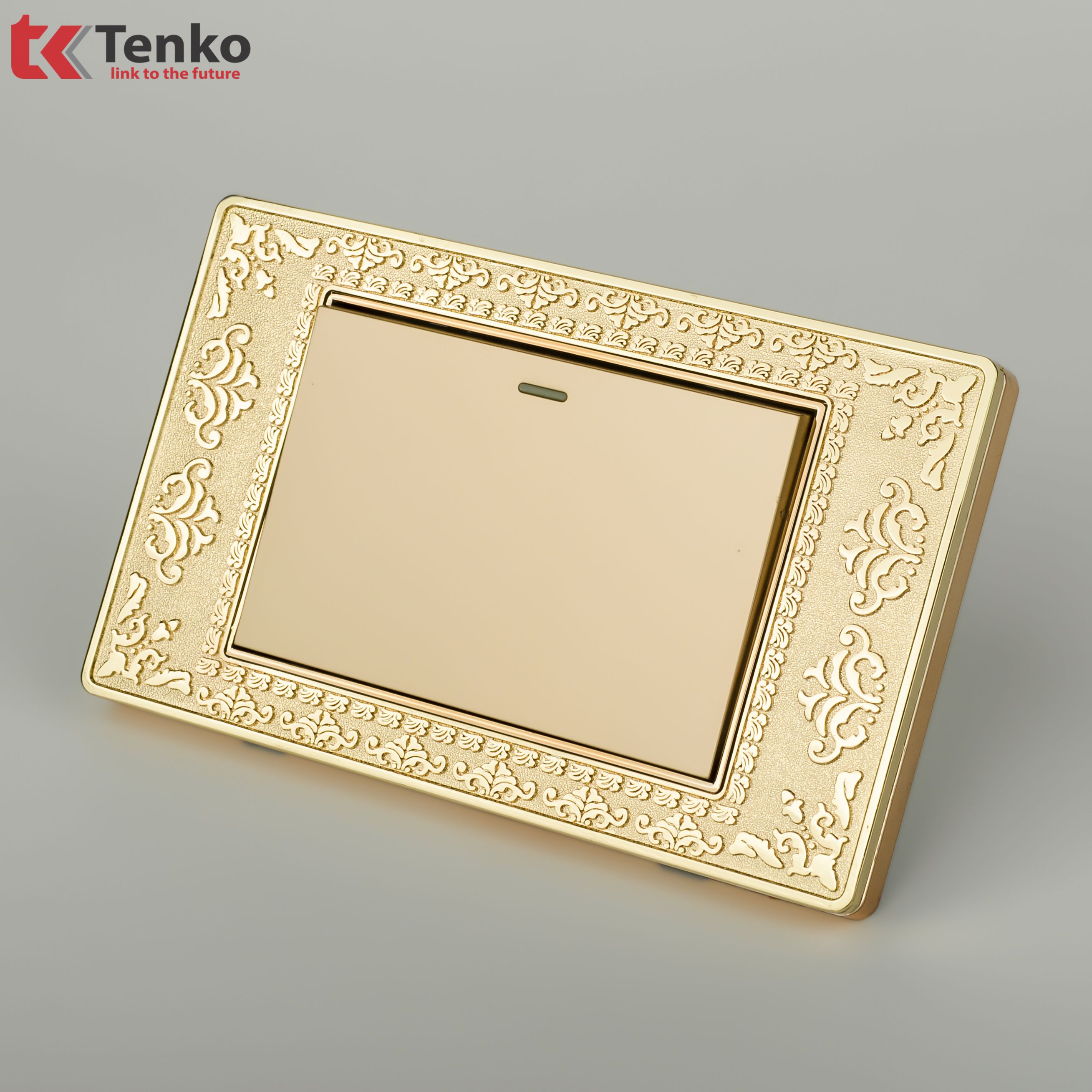 Công Tắc Điện 1 Nút Mặt Hoa Văn Đồng TK-C8-01
